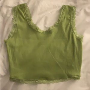 green tank with lace